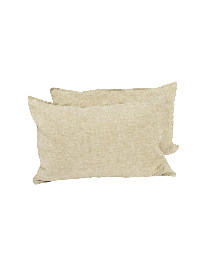 Linen Pillowcase Set - Kelp Yarn Dyed