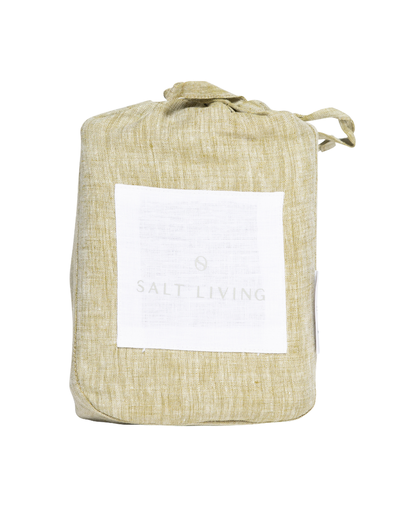 Linen Fitted Cot Sheet - Kelp by Salt Living