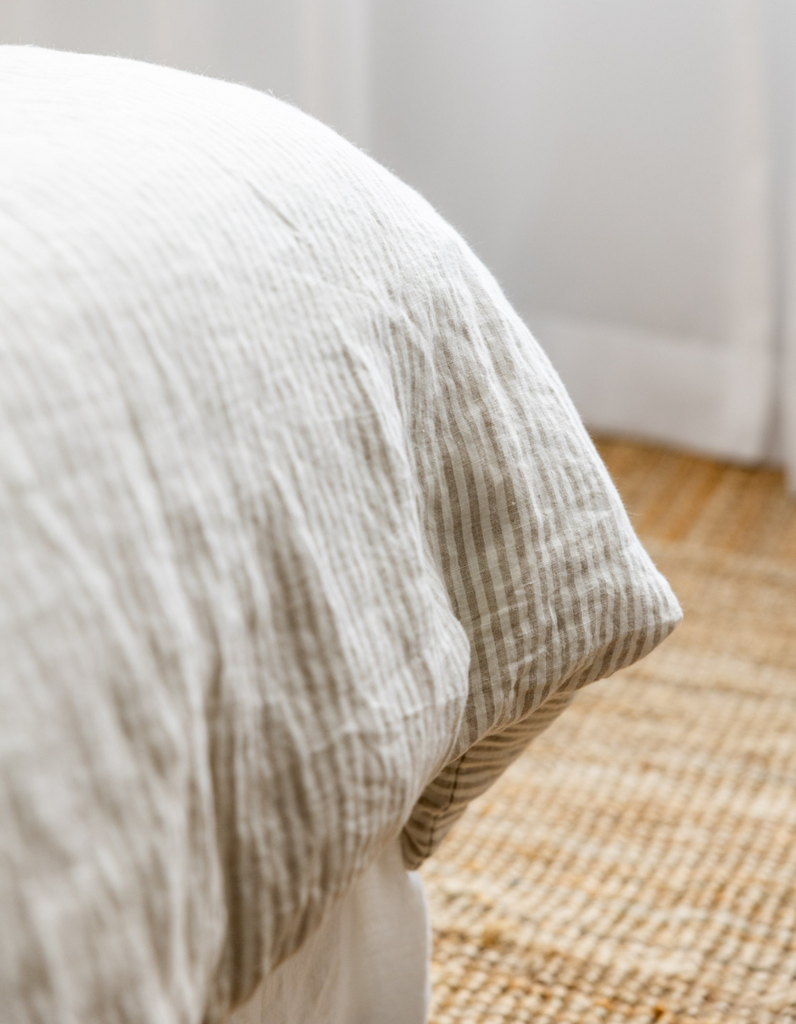 Natural Stripe Linen Doona Cover | 100% French Flax Linen by Salt Living