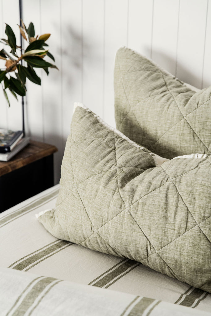 Quilted Shams: Linen Bedding Collection