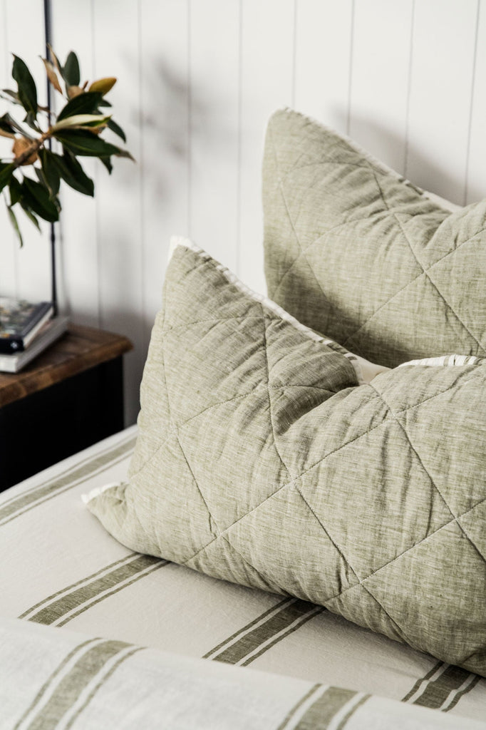 Quilted Shams: Linen Bedding Collection - Salt Living