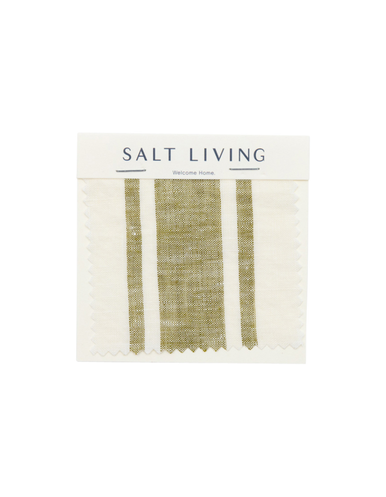 Duvet Cover Set in Kelp Ticking Stripe - Linen Bedding