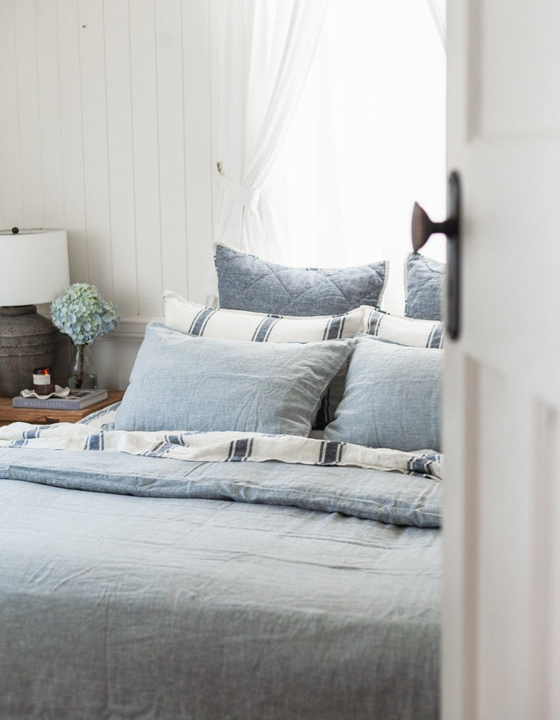 Linen Duvet Cover Set - French Blue - Salt Living