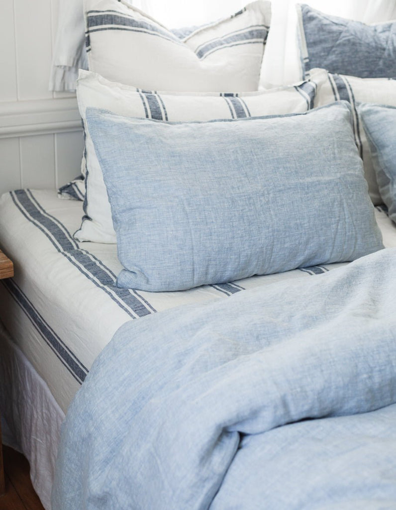 Linen Duvet Cover Set - French Blue - Salt Living
