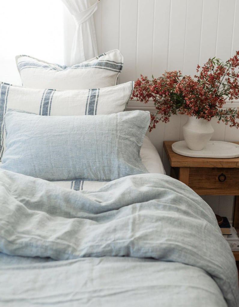 Linen Duvet Cover Set - French Blue - Salt Living
