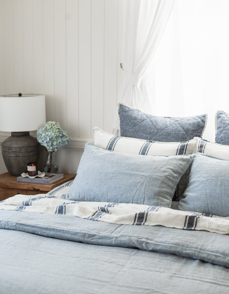 Linen Duvet Cover Set - French Blue - Salt Living