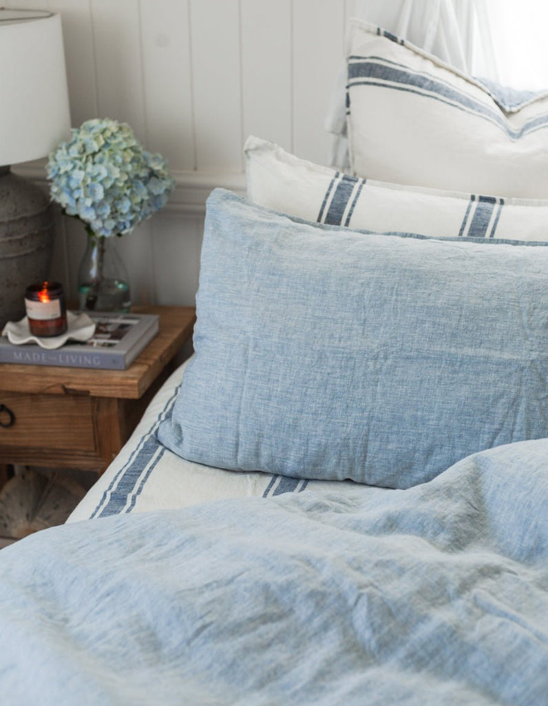 Linen Duvet Cover Set - French Blue - Salt Living