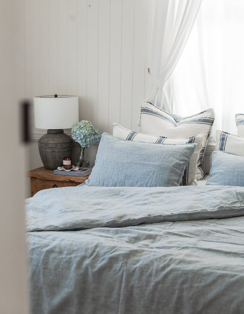 Linen Duvet Cover Set - French Blue - Salt Living