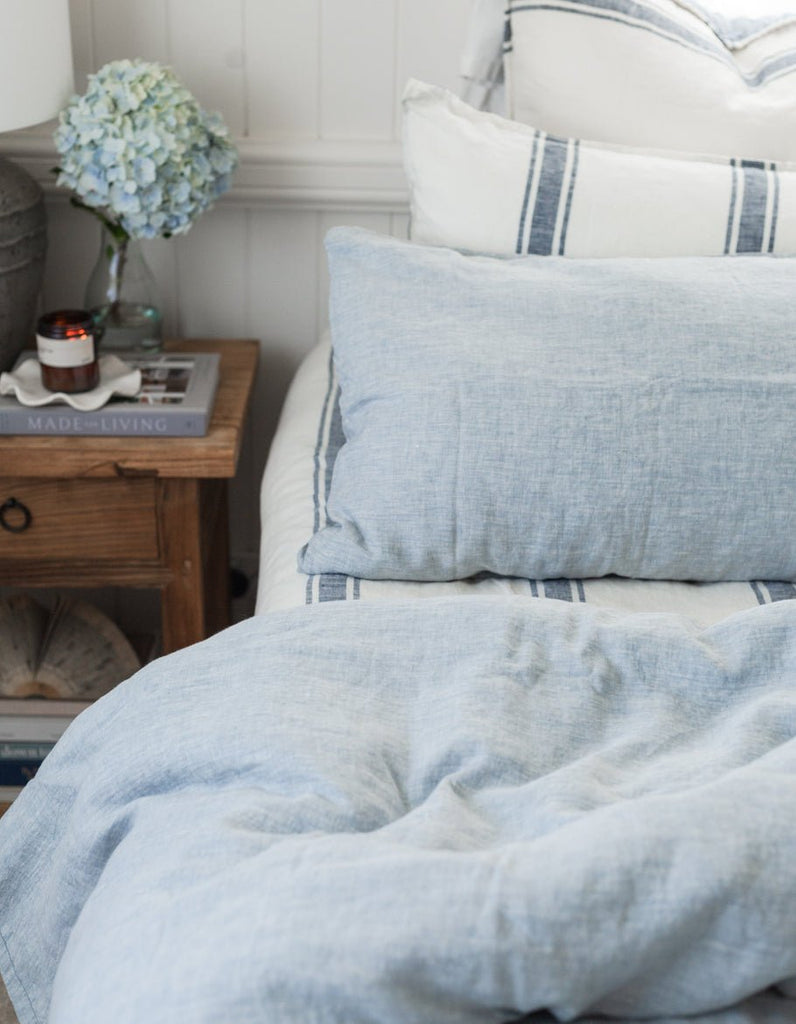 Linen Duvet Cover Set - French Blue - Salt Living