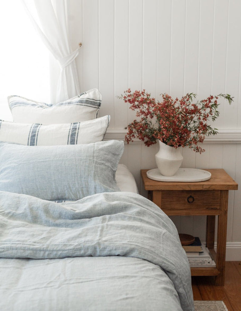 Linen Duvet Cover Set - French Blue - Salt Living