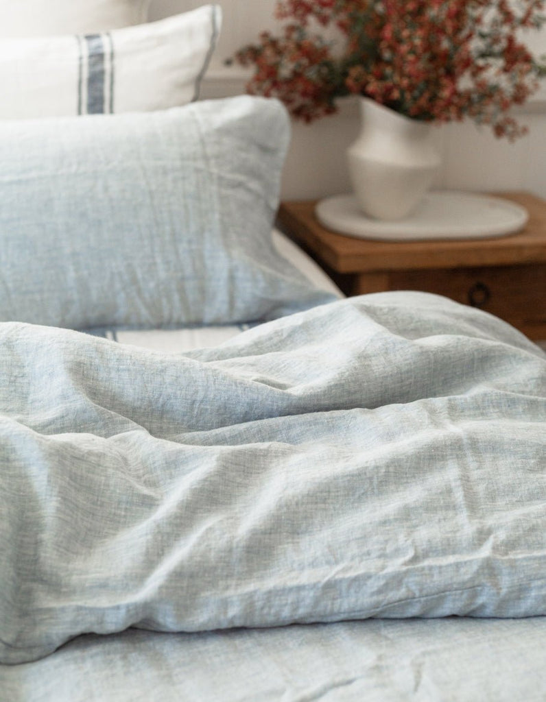 Linen Duvet Cover Set - French Blue - Salt Living