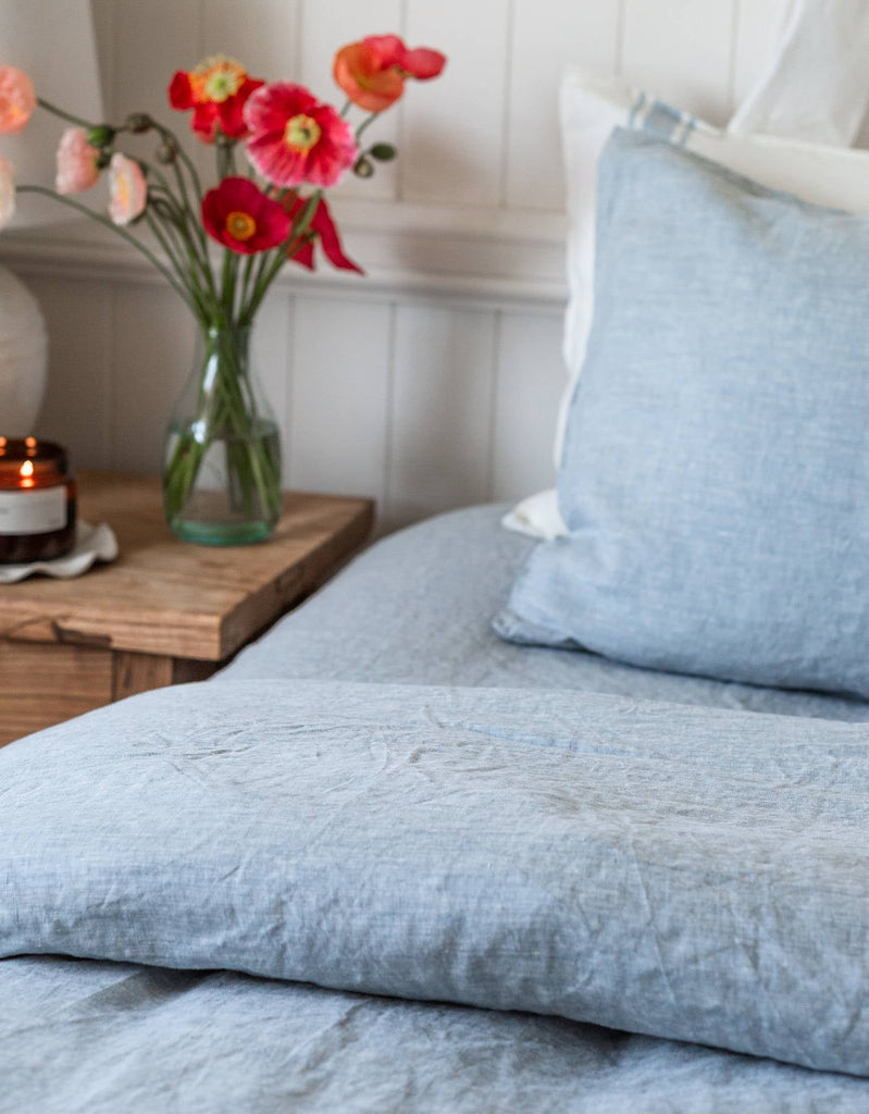 Linen Duvet Cover Set - French Blue - Salt Living
