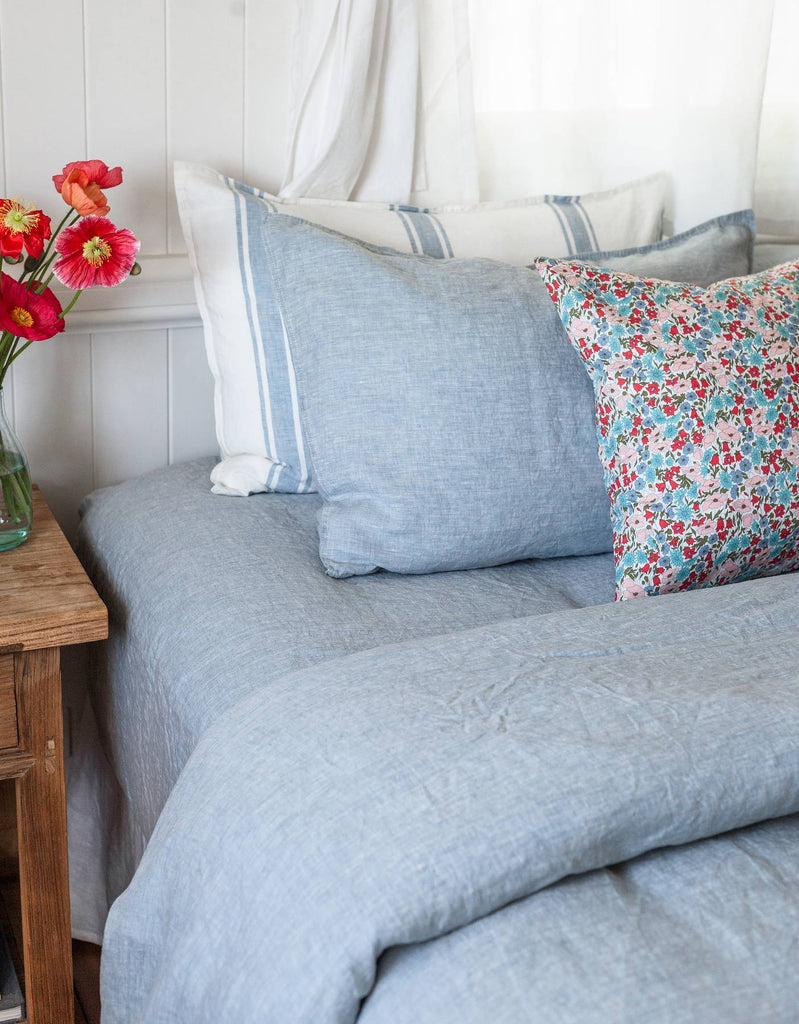 Linen Duvet Cover Set - French Blue - Salt Living