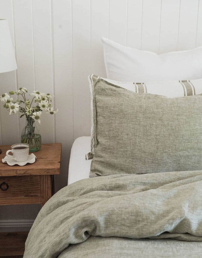 Linen Duvet Cover Set - Kelp - Salt Living