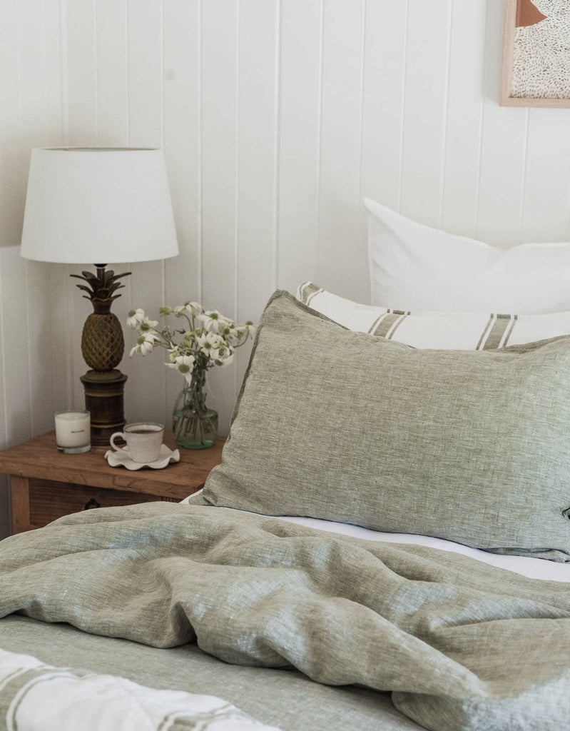 Linen Duvet Cover Set - Kelp - Salt Living