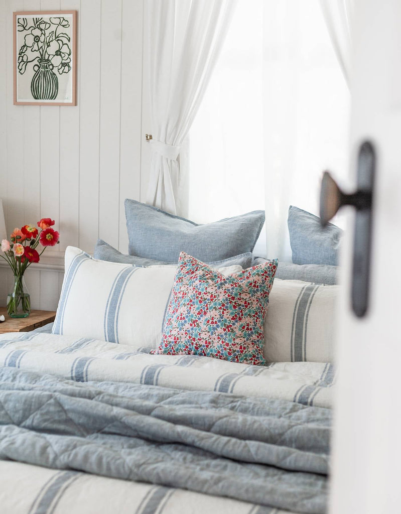 Linen Euro Pillowcase Set - French Blue - Salt Living