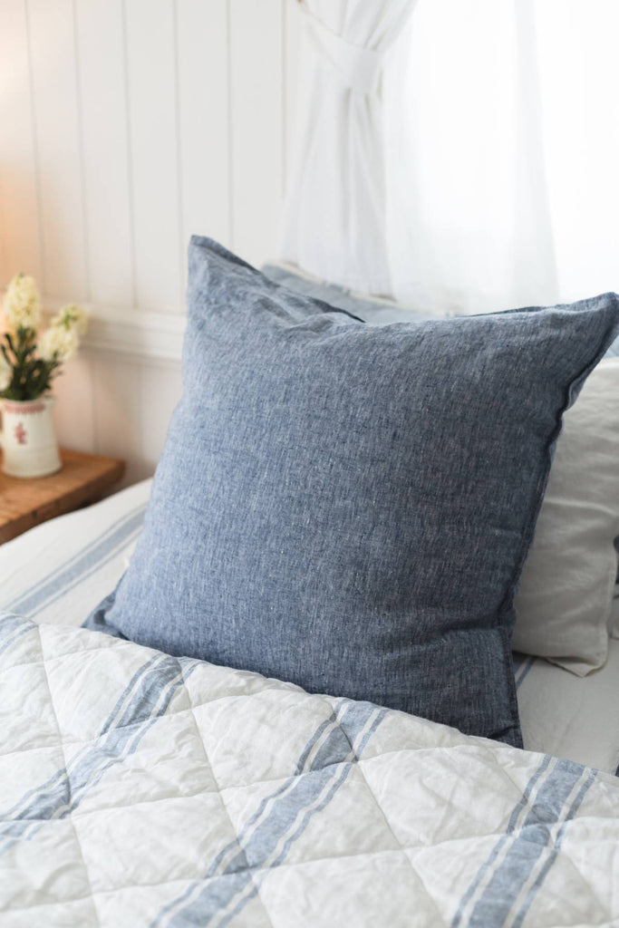 Linen Euro Pillowcase Set - Indigo - Salt Living