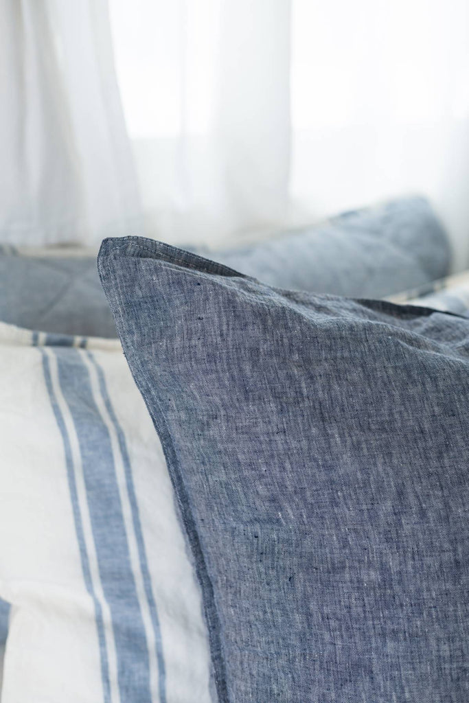 Linen Euro Pillowcase Set - Indigo - Salt Living