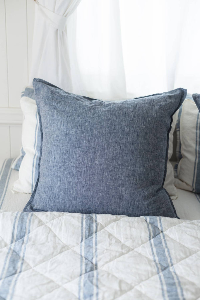 Linen Euro Pillowcase Set - Indigo - Salt Living