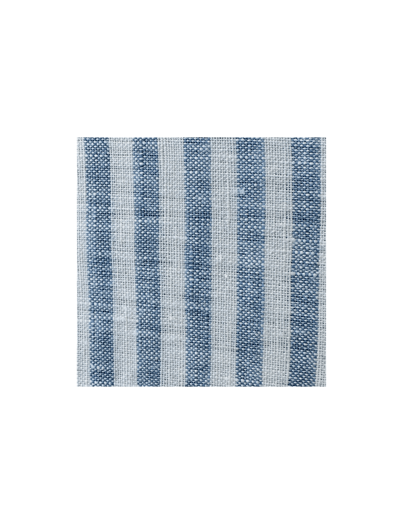 Linen Fabric Swatch - French Blue Thin Stripe - Salt Living