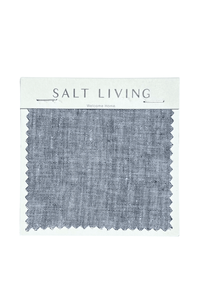 Textured fabric sample with 'Salt Living' branding on a white background