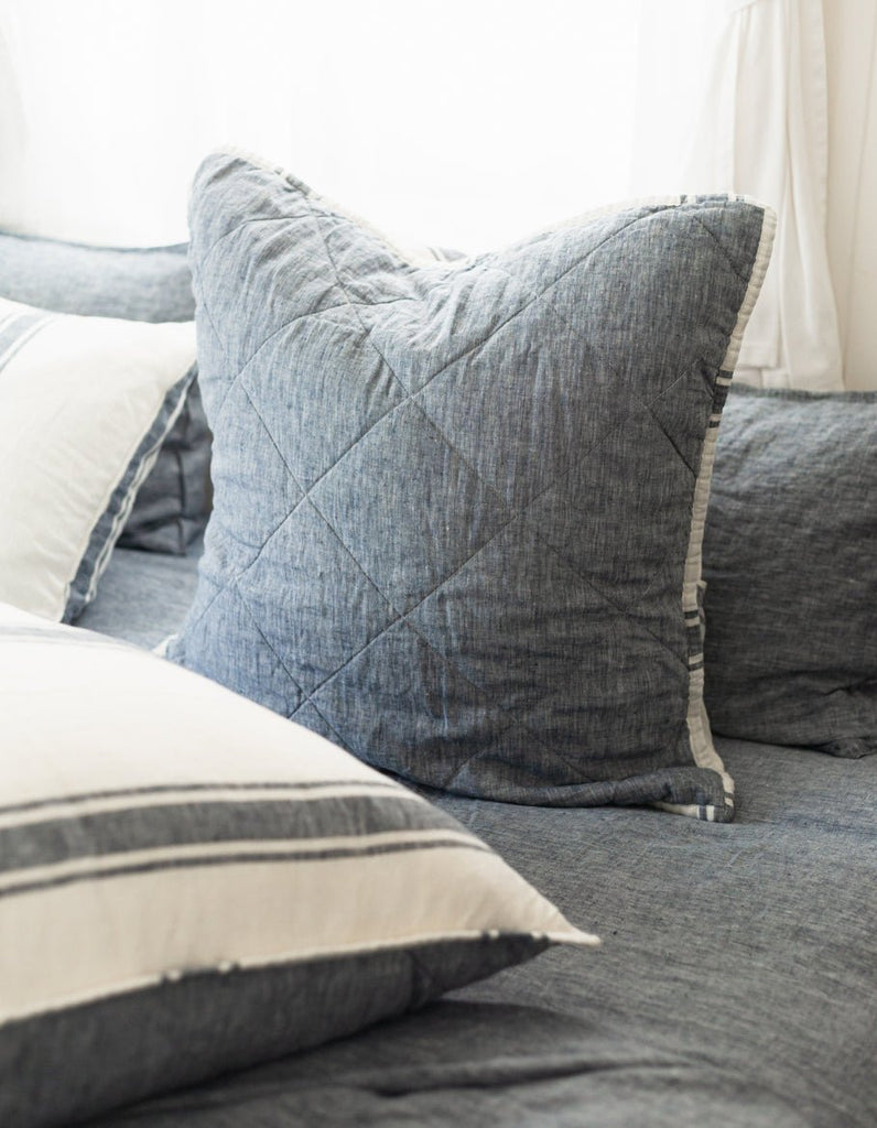Linen Fitted Sheet - Indigo - Salt Living