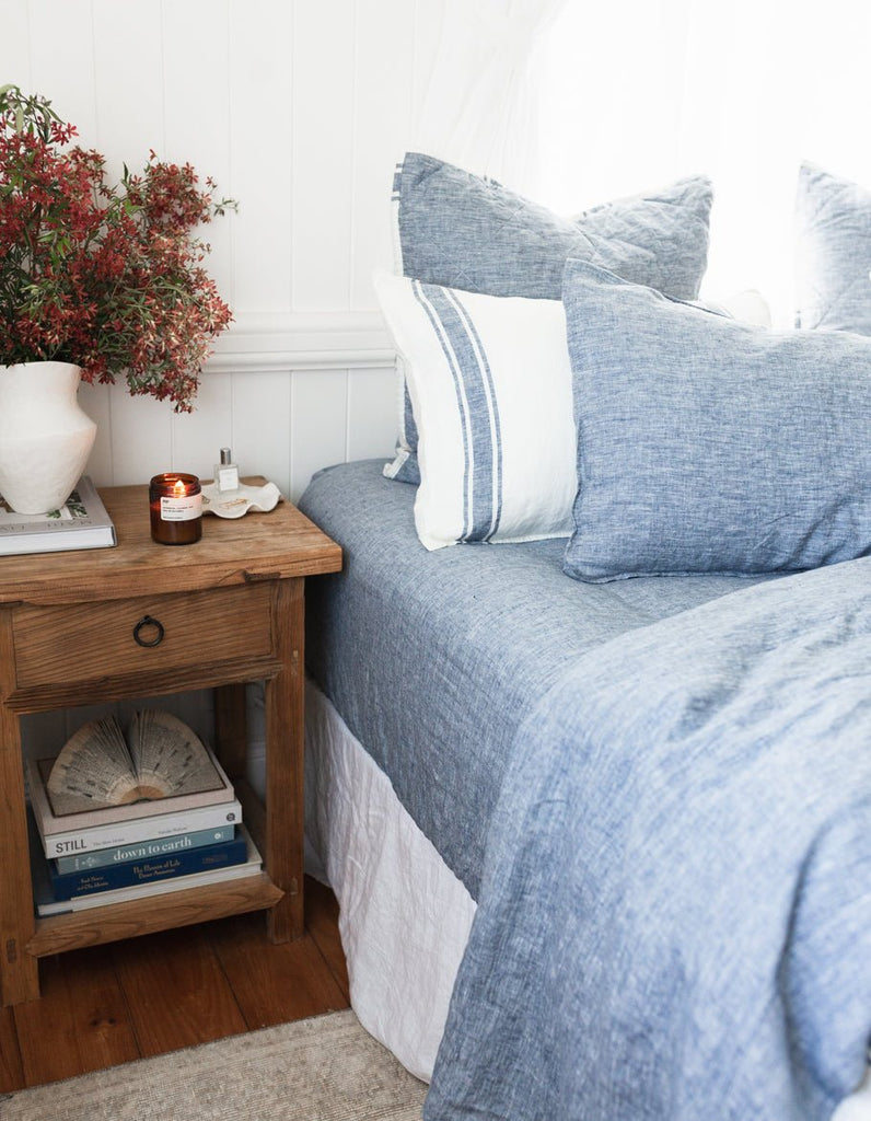 Linen Fitted Sheet - Indigo - Salt Living