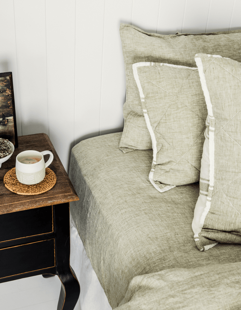 Linen Fitted Sheet - Kelp - Salt Living