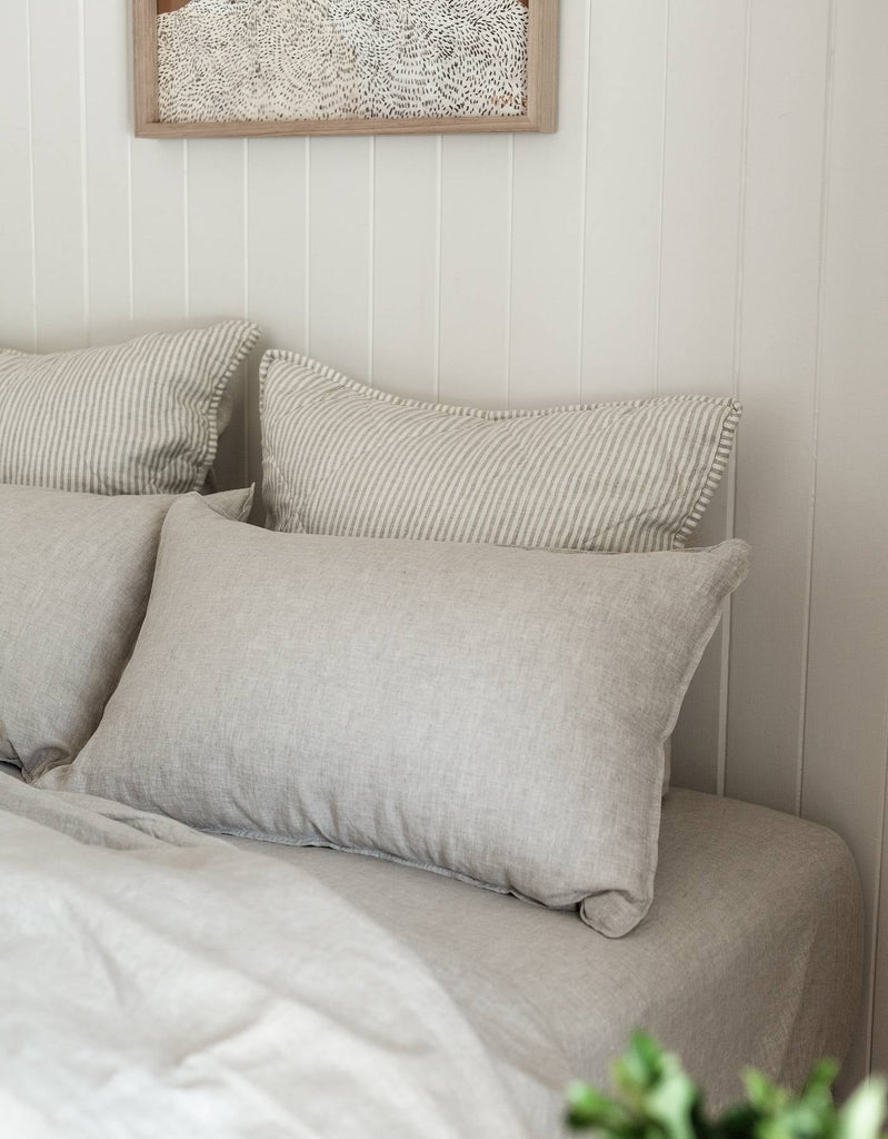  Fitted Sheet in Natural - Linen Bedding - Single to Super King