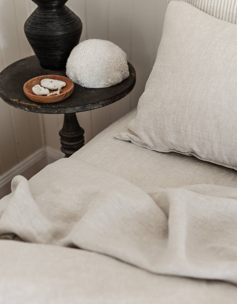  Fitted Sheet in Natural - Linen Bedding - Single to Super King