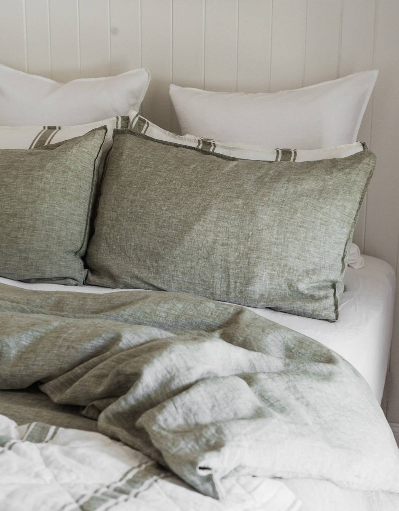 Linen Fitted Sheet - White - Salt Living