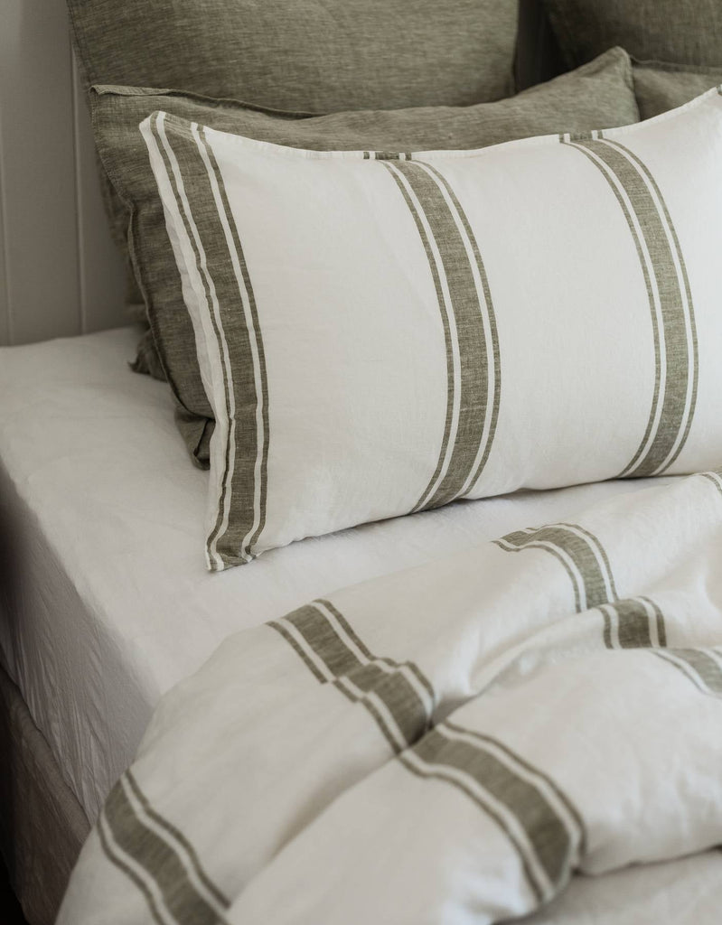 Linen Fitted Sheet - White - Salt Living