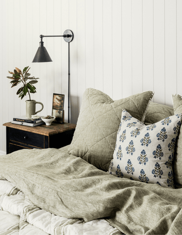 Linen Flat Sheet - Kelp - Salt Living