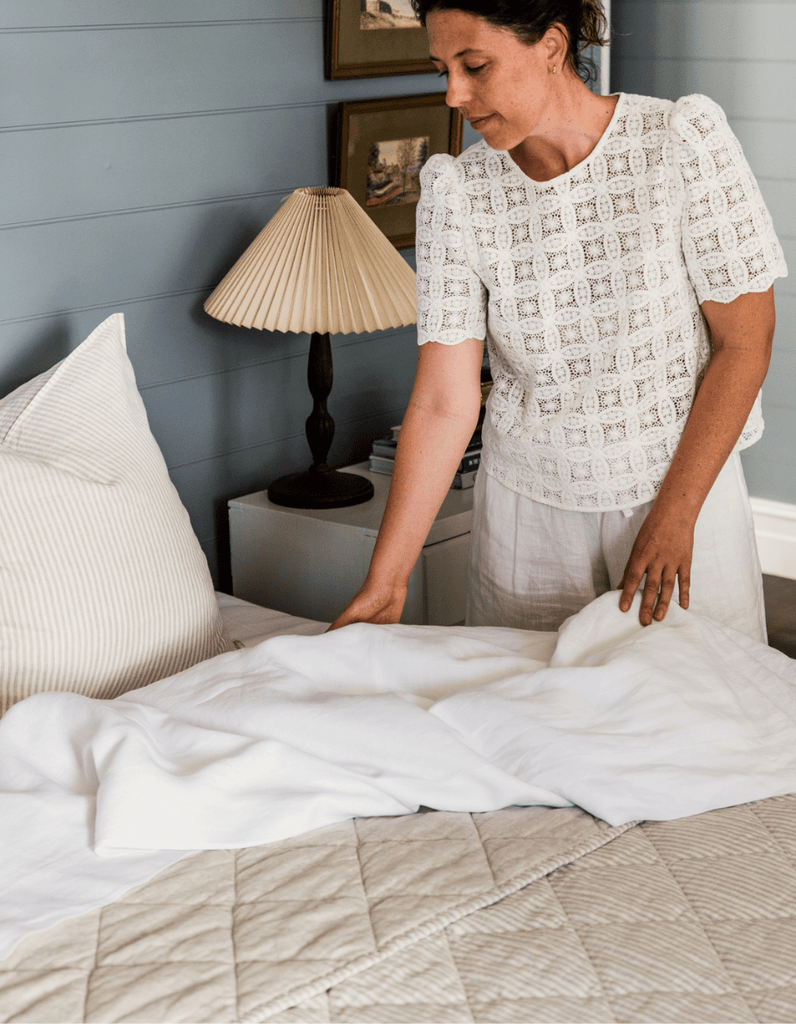 Linen Flat Sheet - White - Salt Living