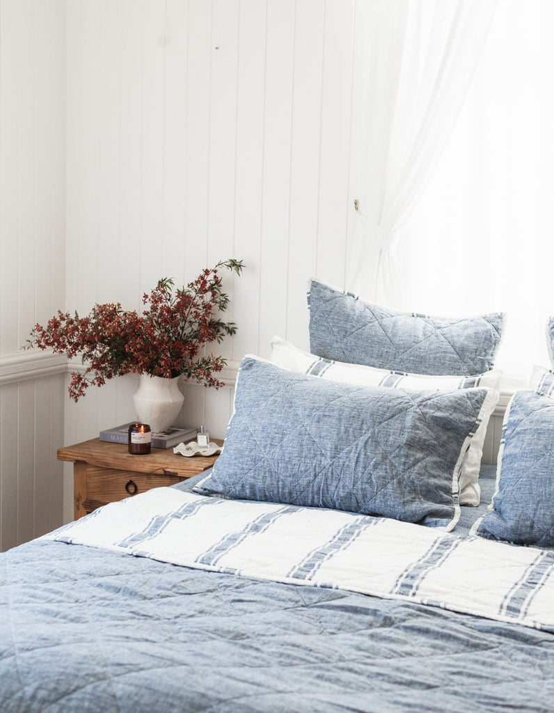 Linen Quilt - Indigo - Salt Living