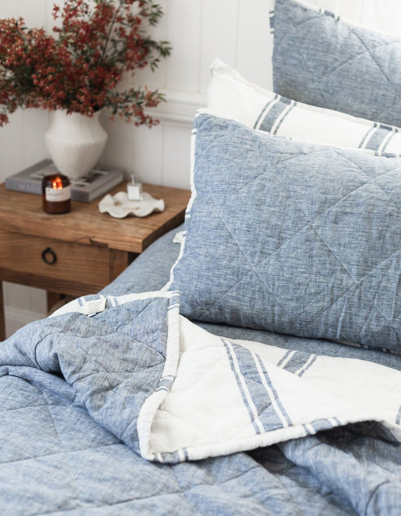 Linen Quilt - Indigo - Salt Living