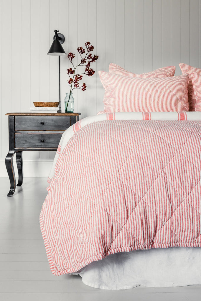 Linen Quilt - Red Coral - Salt Living