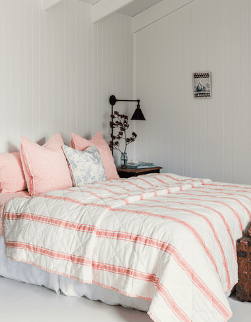 Linen Quilt - Red Coral - Salt Living