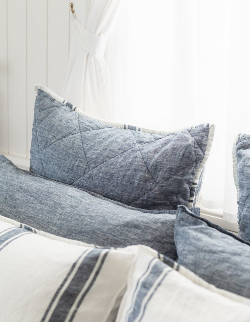 Quilted Euro Sham - Indigo - Salt Living