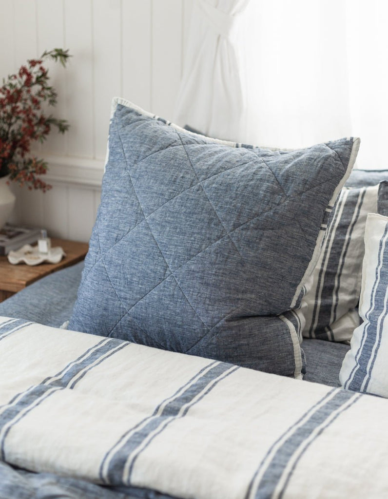 Quilted Euro Sham - Indigo - Salt Living