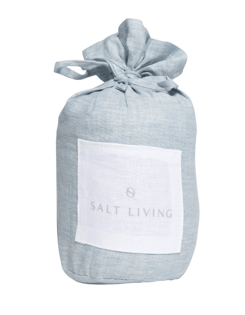 Quilted Pillow Sham - French Blue Linen - Salt Living