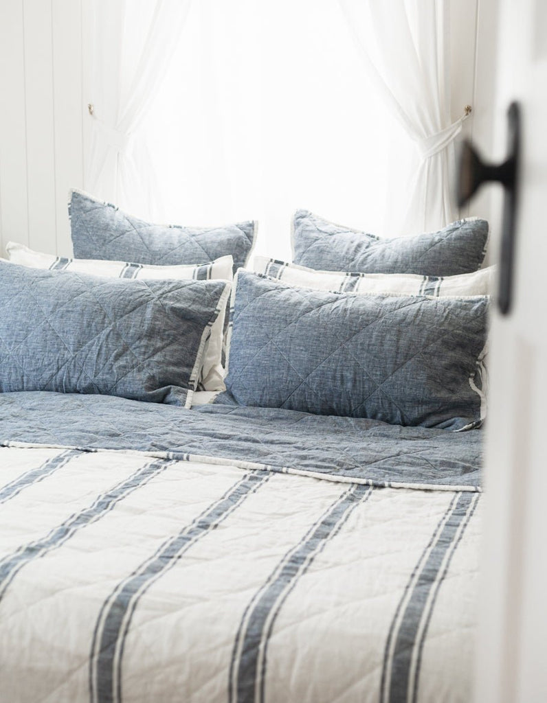 Quilted Pillow Sham - Indigo - Salt Living