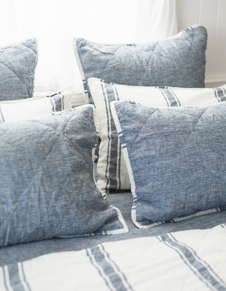 Quilted Pillow Sham - Indigo - Salt Living
