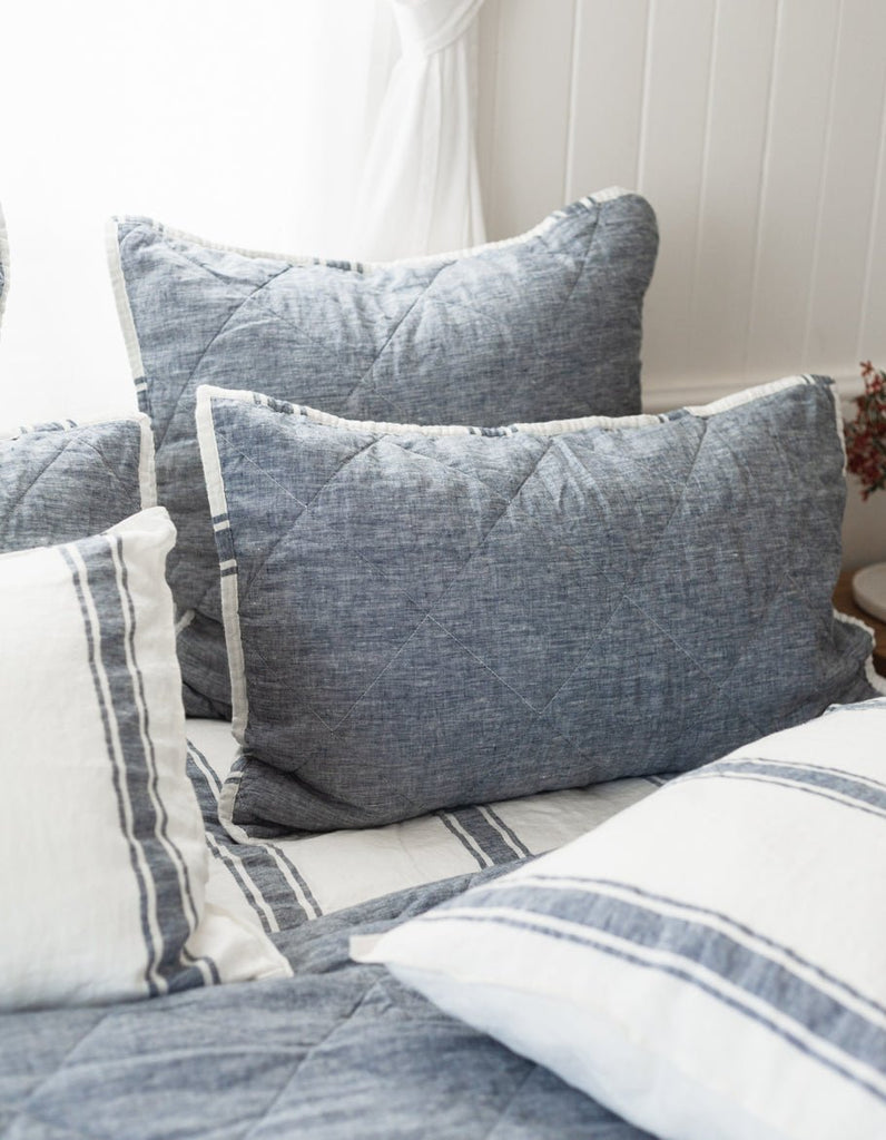 Quilted Pillow Sham - Indigo - Salt Living