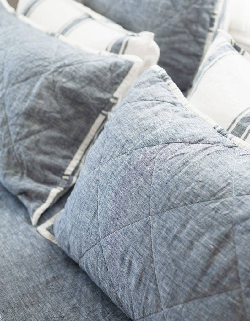 Quilted Pillow Sham - Indigo - Salt Living