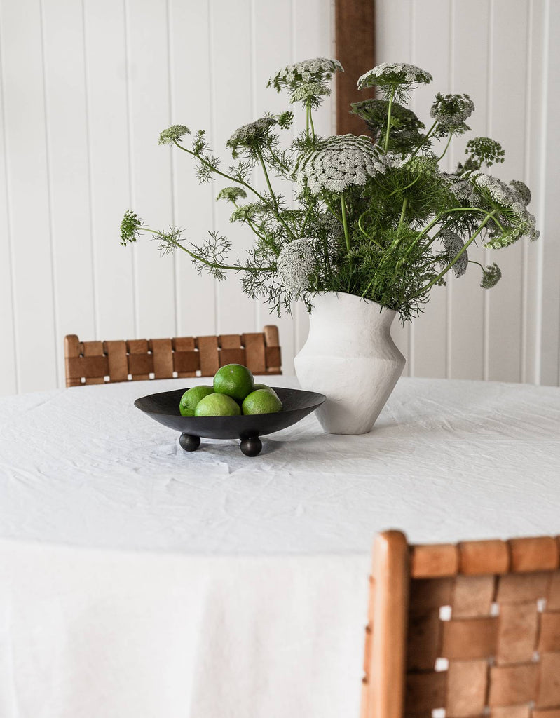 White Round Tablecloth | 100% French Flax Table Linen