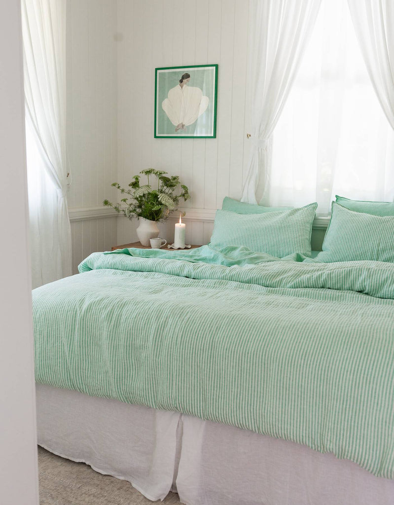 100% French Flax Linen Valance in White