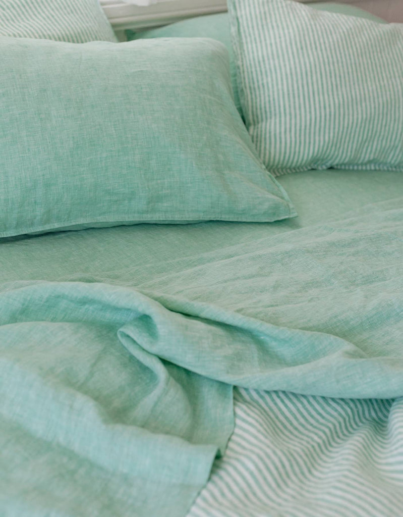 Sheet Set in Sea Green – Linen Bedding - Single to Super King