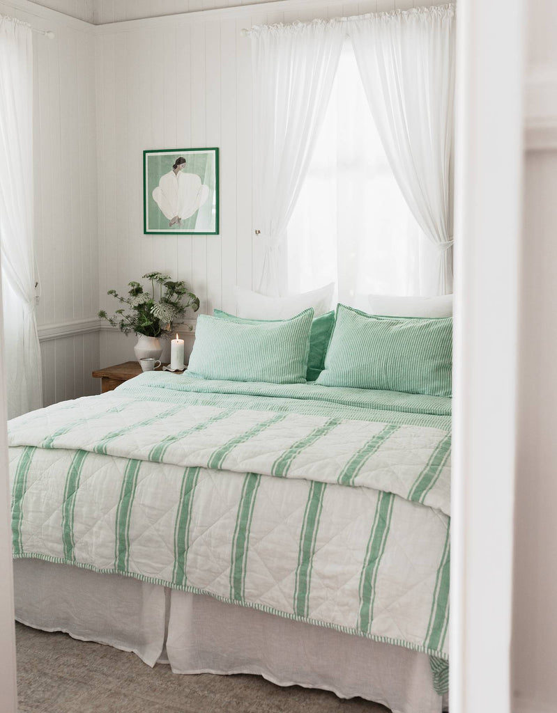 100% French Flax Linen Valance in White