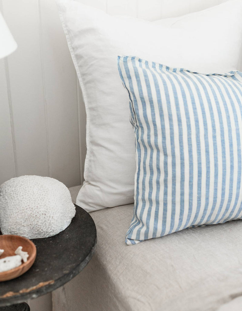 Pillowcases in Blue Stripe - French Flax Linen Bedding